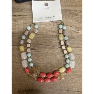 Brand New Loft Necklace Coral Beaded Colorful